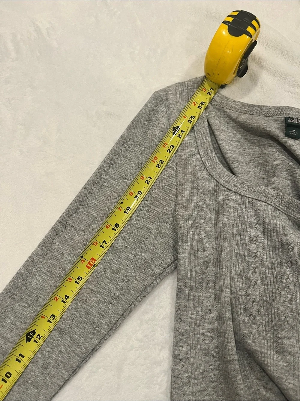 NWT Wild Fable Heather Gray Ribbed Long Sleeve Scoop Neck Crop Top - Size M